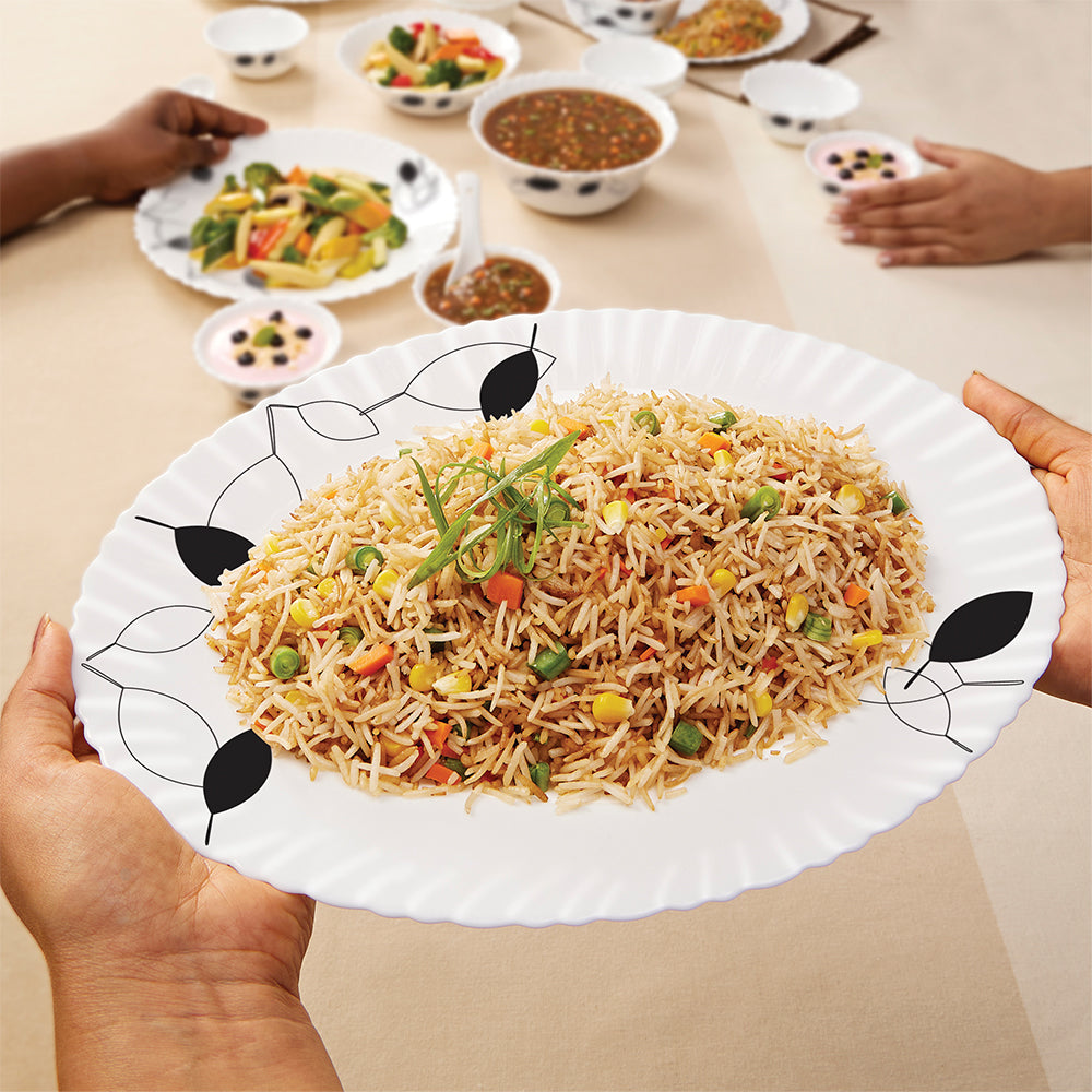 Larah by Borosil Shadow Dinner Set 63 pc Set: Serves 8