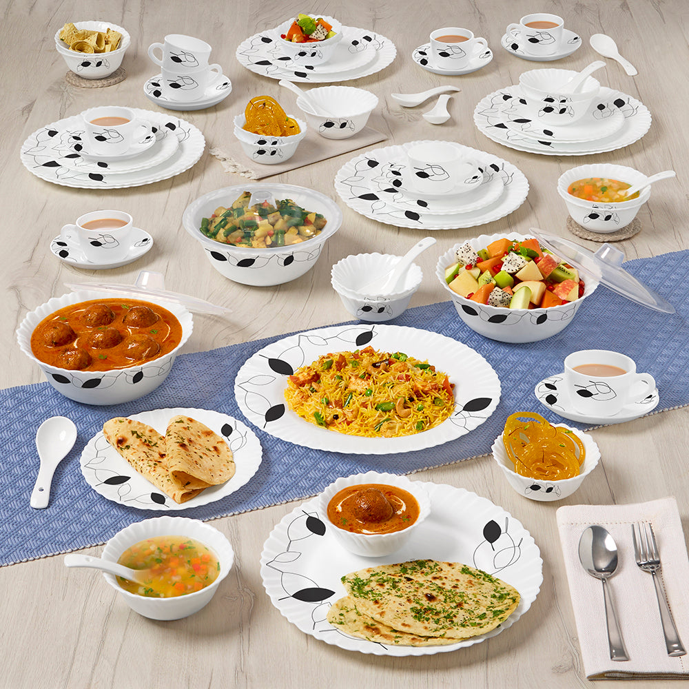Larah by Borosil Shadow Dinner Set 63 pc Set: Serves 8