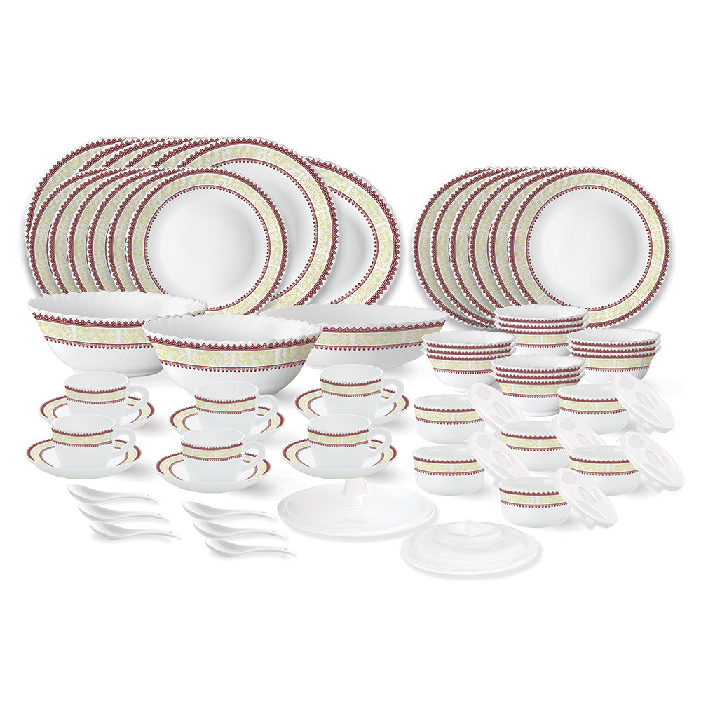 Larah by Borosil Elega Dinner Set 66 pc Set: Serves 6