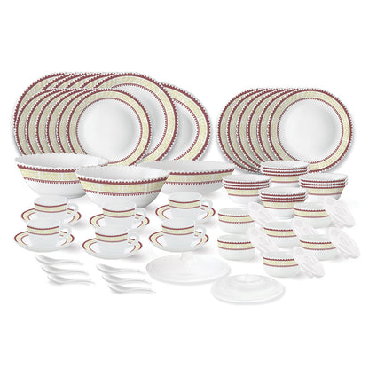 Larah by Borosil Elega Dinner Set 66 pc Set: Serves 6