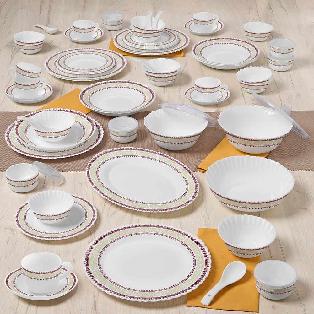 Larah by Borosil Elega Dinner Set 66 pc Set: Serves 6