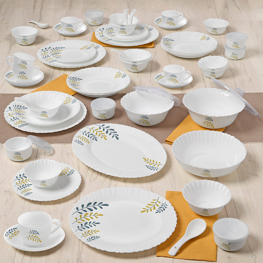 Larah by Borosil Niva Dinner Set 66 pc Set: Serves 6
