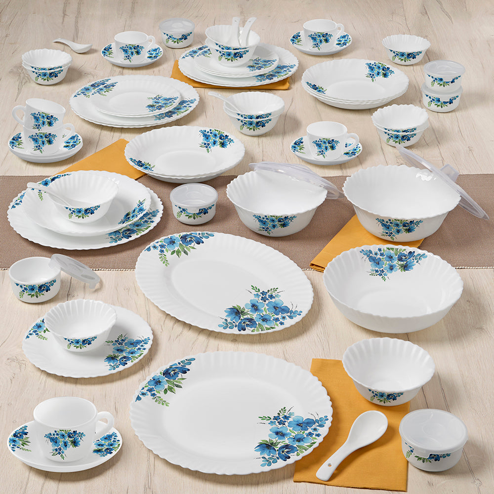 Larah by Borosil Pansy Dinner Set 66 pc Set: Serves 6
