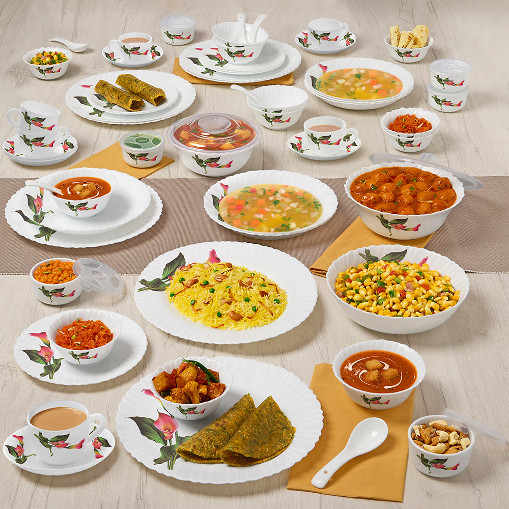 Larah by Borosil Stargazer Dinner Set 66 pc Set: Serves 6