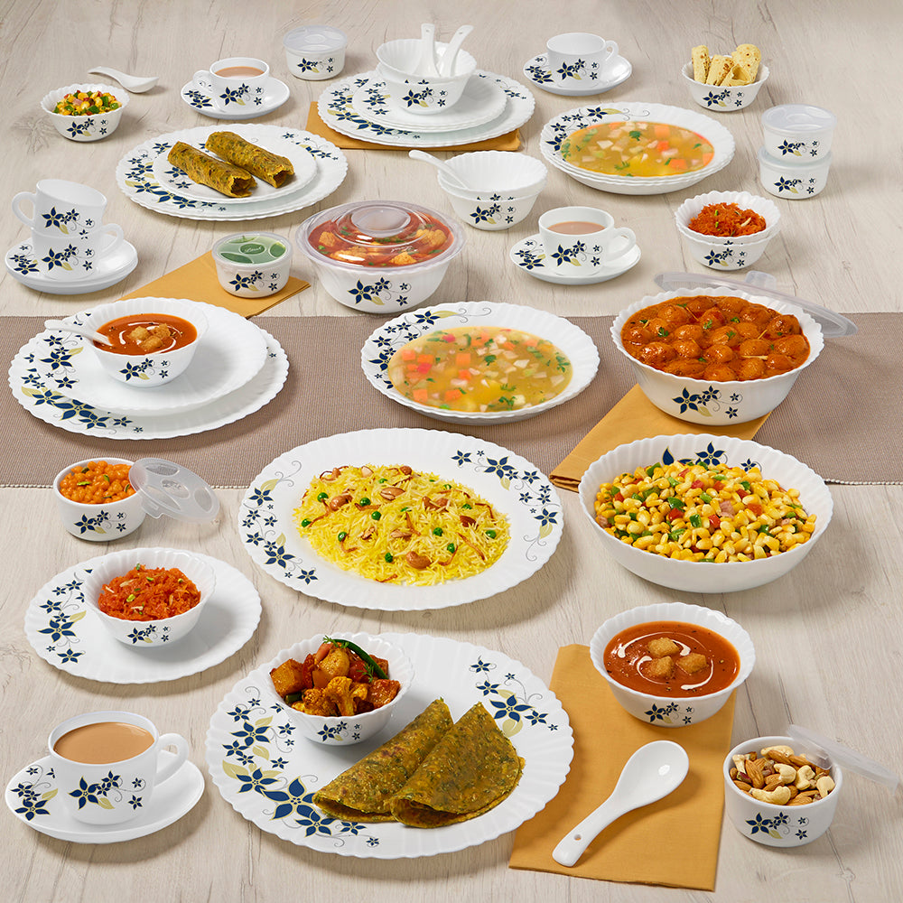 Larah by Borosil Viva Dinner Set 66 pc Set: Serves 6