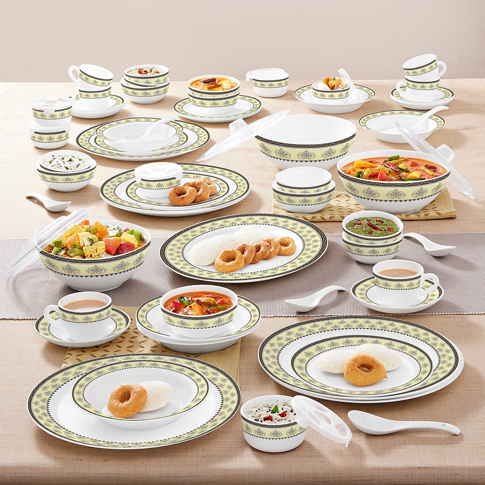 Larah by Borosil Amer Dinner Set 67 pc Set: Serves 6