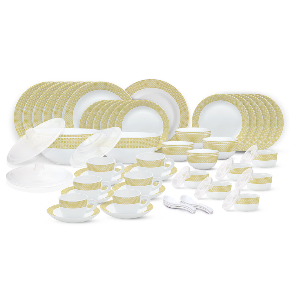 Larah by Borosil, Orleans Dinner Set 67 pc Set: Serves 6