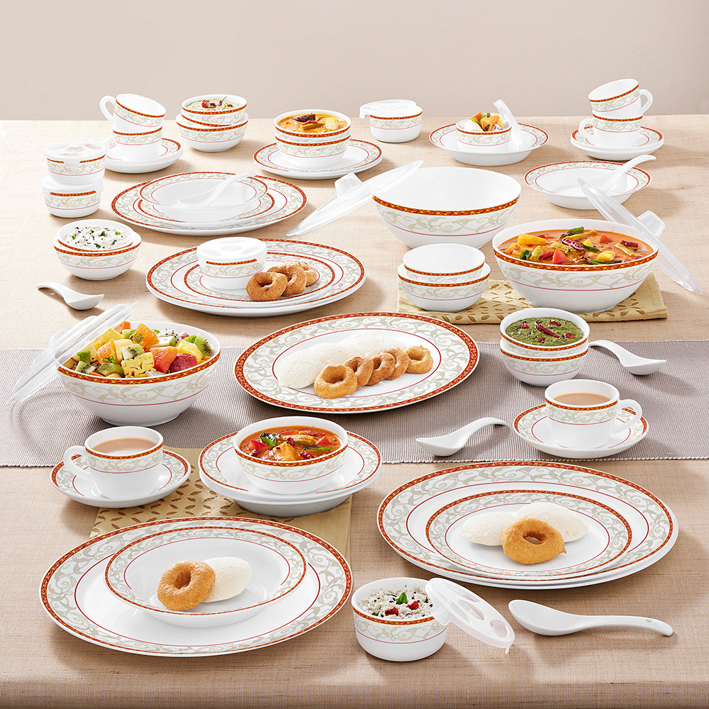 Larah by Borosil Ragina Dinner Set 67 pc Set: Serves 6