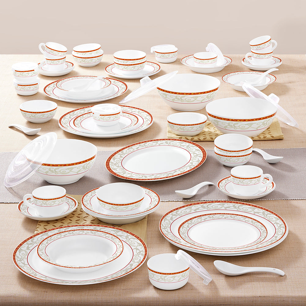 Larah by Borosil Ragina Dinner Set 67 pc Set: Serves 6