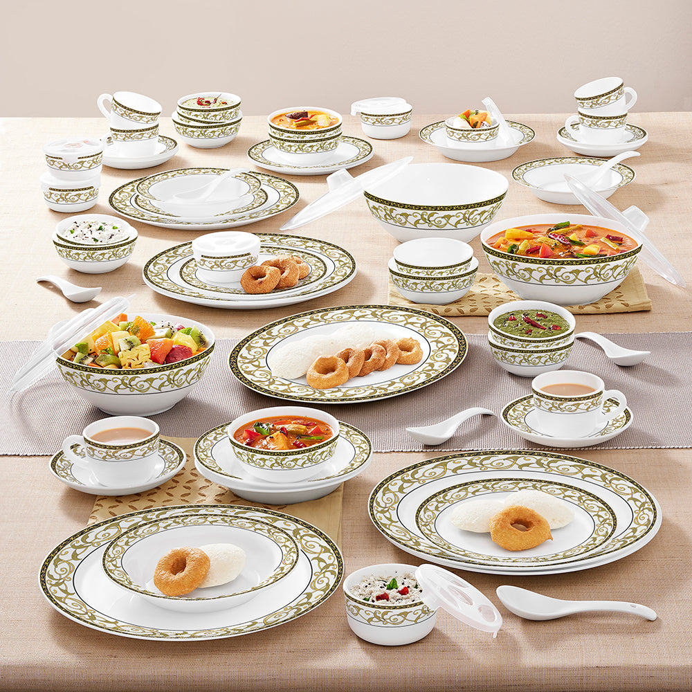 Larah by Borosil Royale Dinner Set 67 pc Set: Serves 6