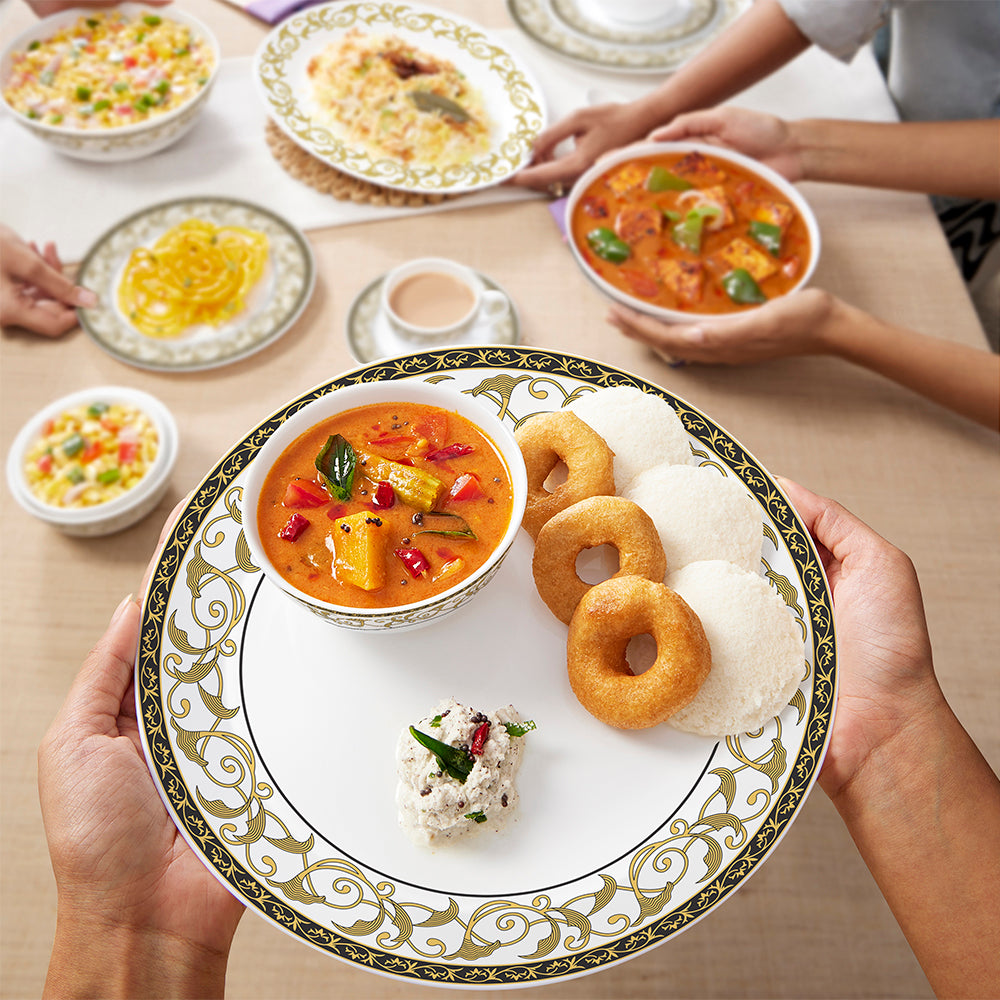 Larah by Borosil Royale Dinner Set 67 pc Set: Serves 6