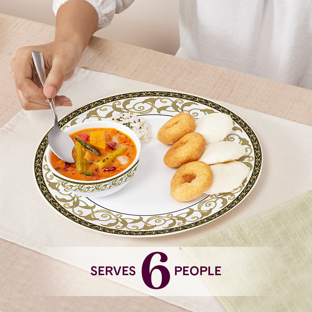 Larah by Borosil Royale Dinner Set 67 pc Set: Serves 6