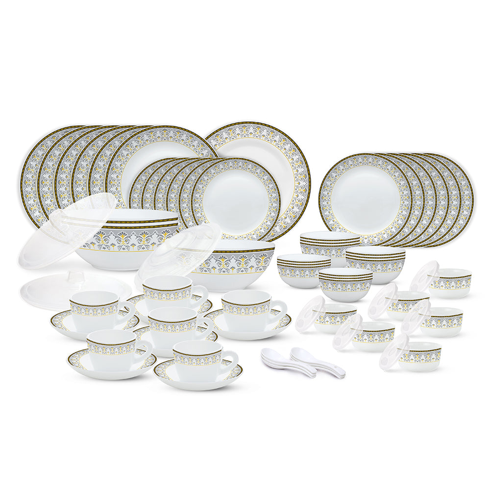 Larah by Borosil Vatika Dinner Set 67 pc Set: Serves 6