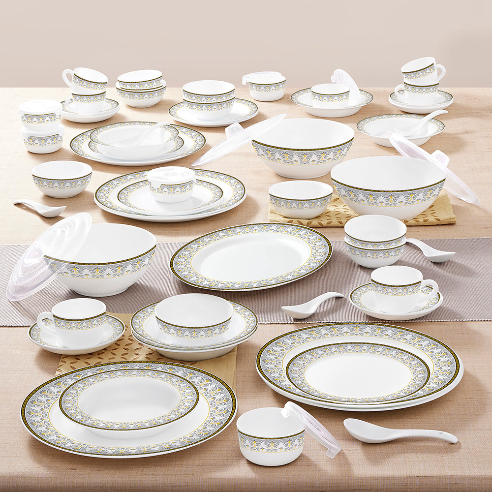 Larah by Borosil Vatika Dinner Set 67 pc Set: Serves 6