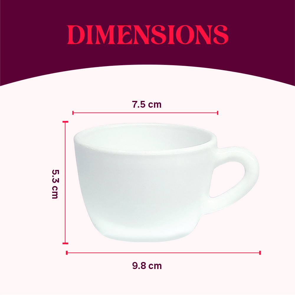 Larah By Borosil Quartz Cup Set