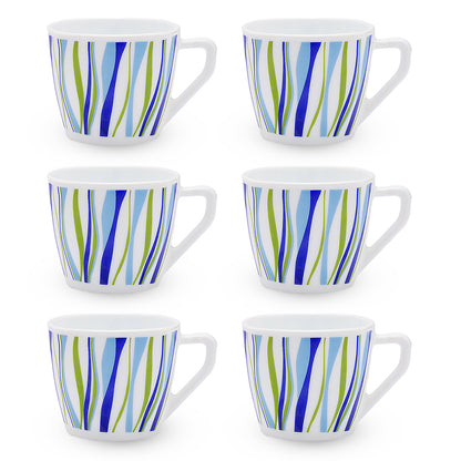 Larah By Borosil Rio Blue Cup Set 220 ml x 6