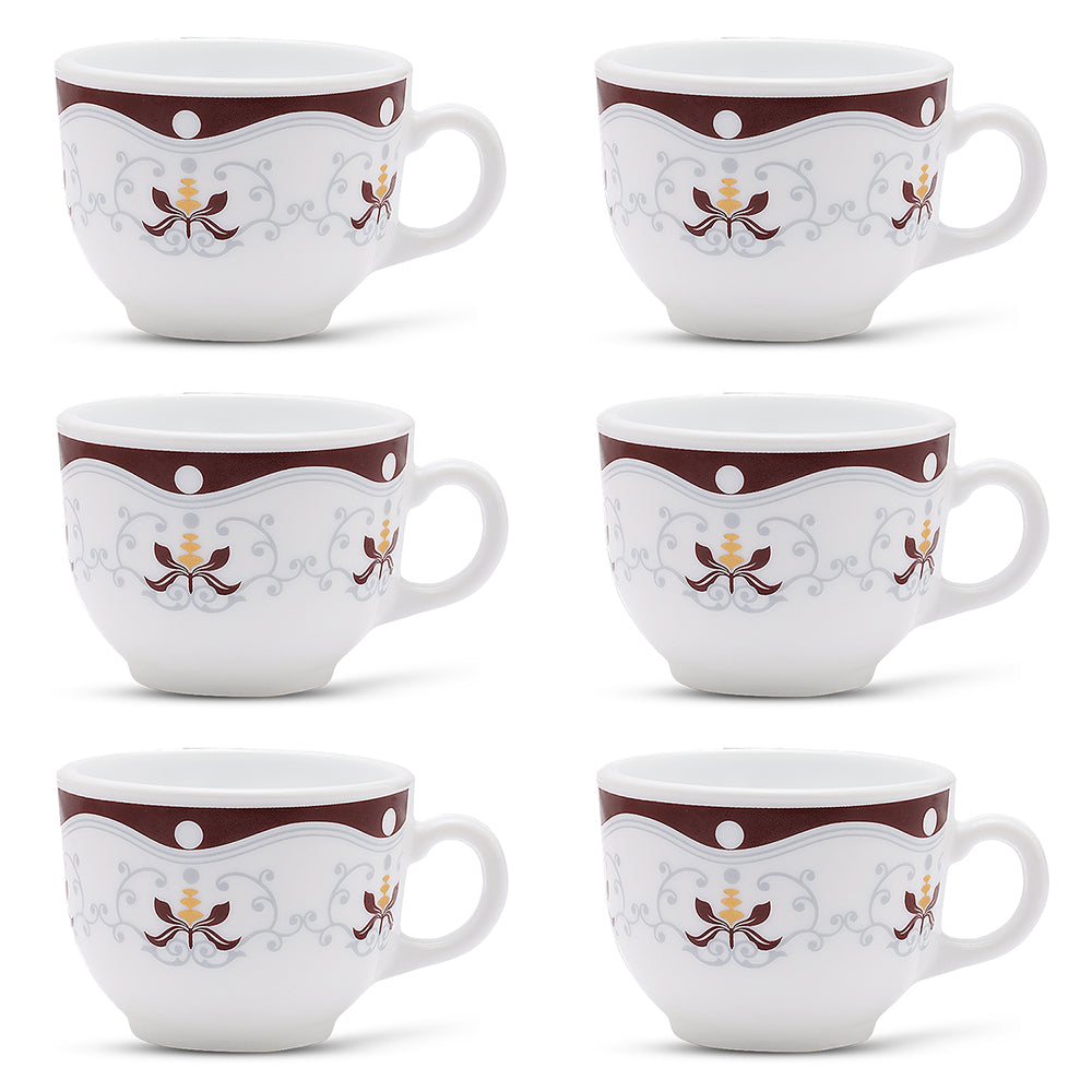 Larah By Borosil Royal Brown Cup Set