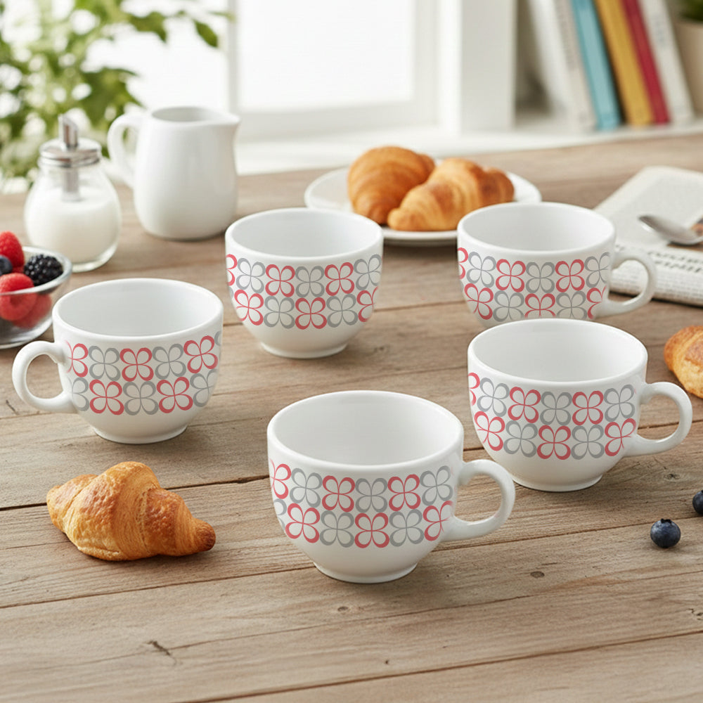 Larah By Borosil Sundrop Red Cup Set