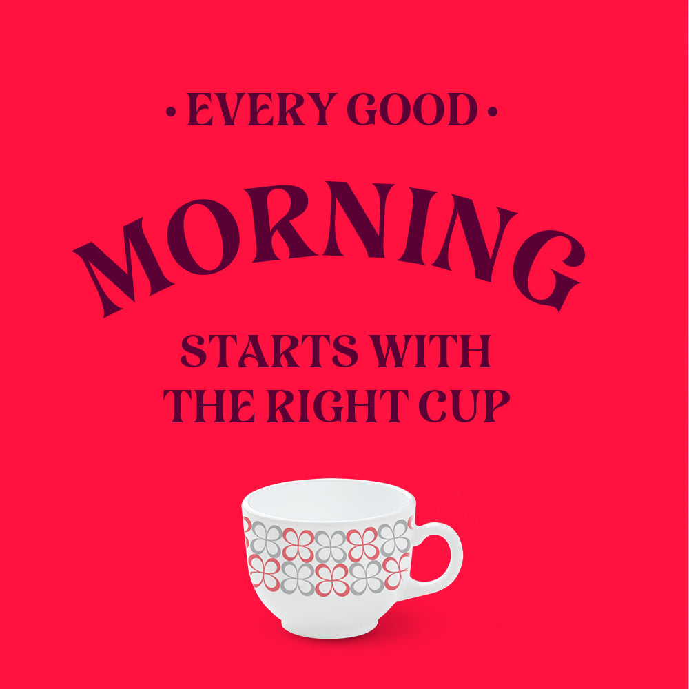 Larah By Borosil Sundrop Red Cup Set