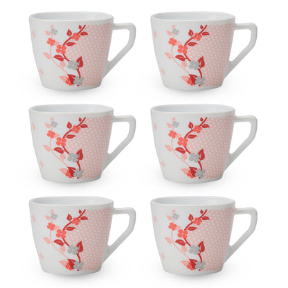 Larah By Borosil Viola Pink Cup Set 220 ml x 6