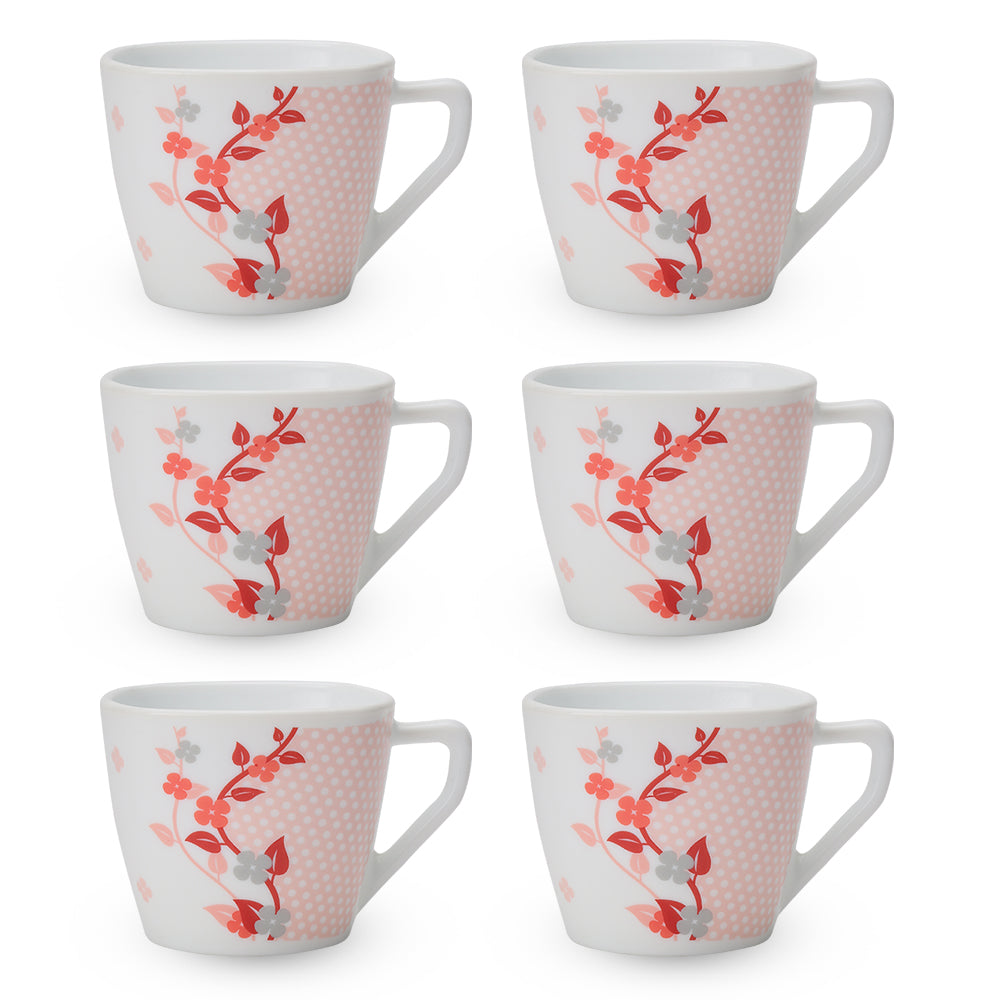 Larah By Borosil Viola Pink Cup Set, 220ml x 6