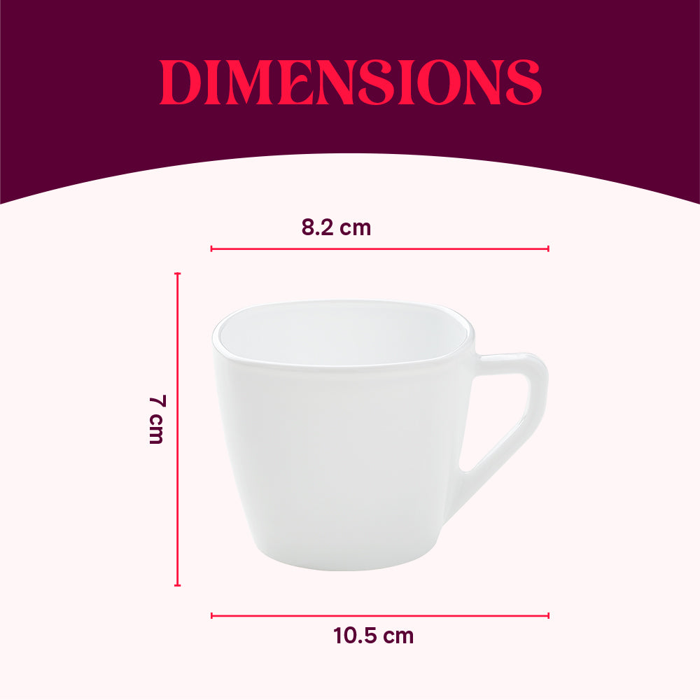 Larah By Borosil Viola Pink Cup Set 220 ml x 6