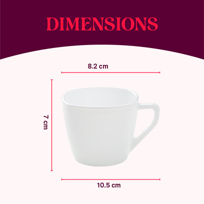 Larah By Borosil Viola Pink Cup Set 220 ml x 6