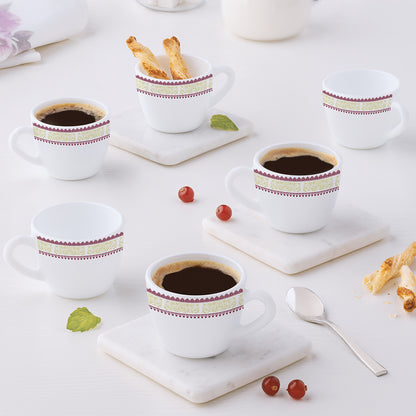 Larah by Borosil Elega Cup Set 90 ml x 6