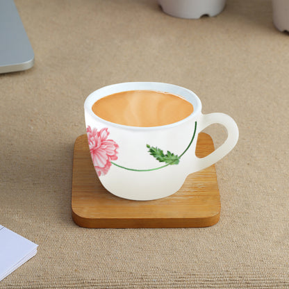 Larah by Borosil, Opalware, Microwave Safe, Red Mist Cup Set of 6 90 ml x 6