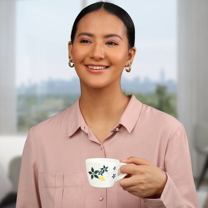 Larah by Borosil, Opalware, Microwave Safe, Viva Cup Set of 6 90 ml x 6