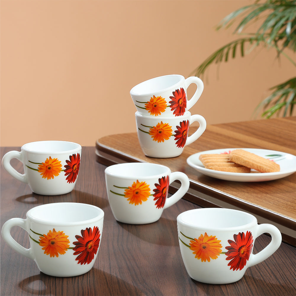 Larah by Borosil Zinnia Cup Set, 90ml x 6