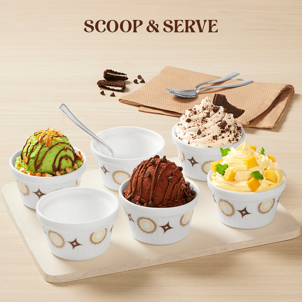 Larah by Borosil Cassata Ice Cream Bowl Set 6 pc Set