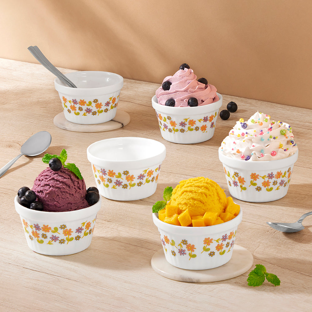 Larah by Borosil Delight Ice Cream Bowl Set, 6 pc