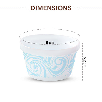 Larah by Borosil Frosty Blue Ice Cream Bowl Set 6 pc Set