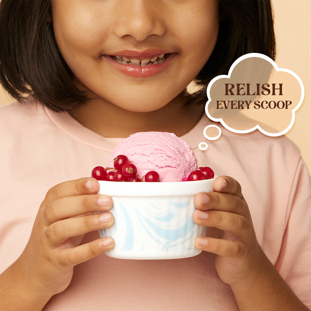 Larah by Borosil Frosty Blue Ice Cream Bowl Set 6 pc Set