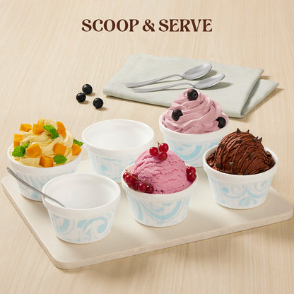 Larah by Borosil Frosty Blue Ice Cream Bowl Set 6 pc Set
