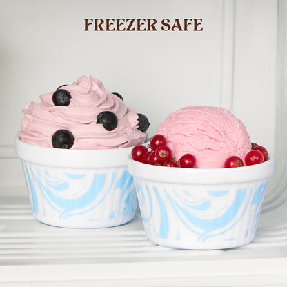 Larah by Borosil Frosty Blue Ice Cream Bowl Set 6 pc Set