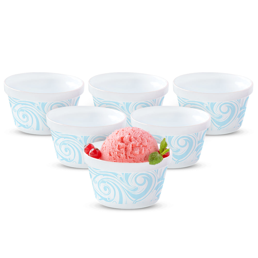 Larah by Borosil Frosty Blue Ice Cream Bowl Set 6 pc Set