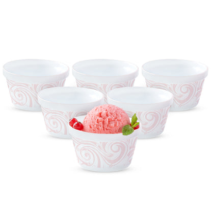 Larah by Borosil Frosty Red Ice Cream Bowl Set 6 pc Set