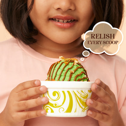 Larah by Borosil Frosty Green Ice Cream Bowl Set 6 pc Set
