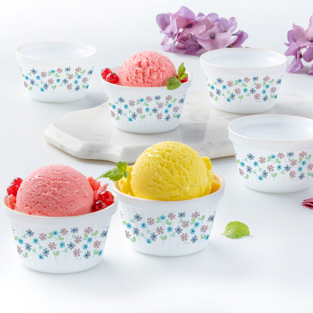 Larah by Borosil Jubilee Ice Cream Bowl Set 6 pc Set