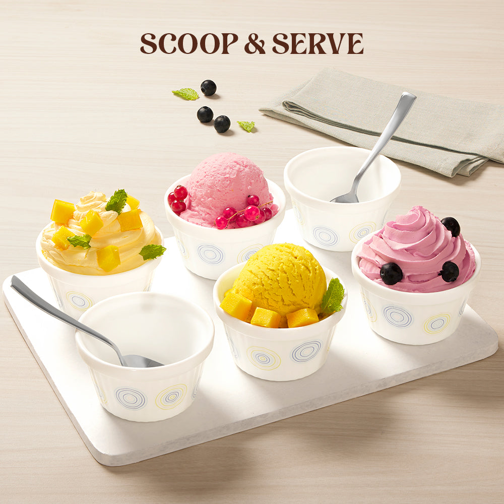 Larah by Borosil Sorbet Ice Cream Bowl Set 6 pc Set
