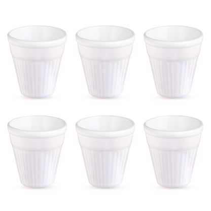 Larah By Borosil Kulhad Set, White 200 ml x 6