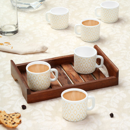 Larah by Borosil Angel Gold Mug Set 100 ml x 6