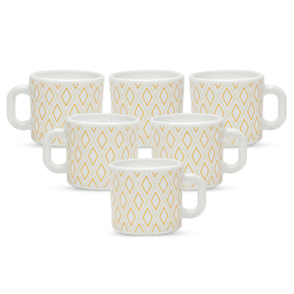 Larah by Borosil Angel Gold Mug Set 100 ml x 6