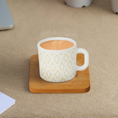 Larah by Borosil Angel Gold Mug Set 100 ml x 6