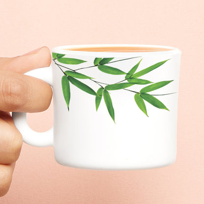 Larah by Borosil Bamboo Leaves Mug Set 100 ml x 6