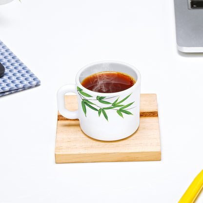 Larah by Borosil Bamboo Leaves Mug Set 100 ml x 6