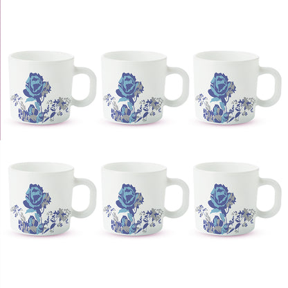 Larah by Borosil Blue Cascade Mug Set 100 ml x 6