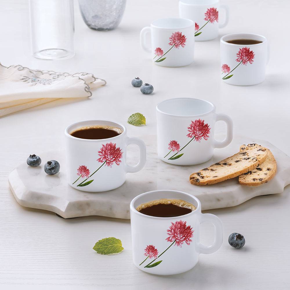 Larah by Borosil Belle Mug Set, 100ml x 6